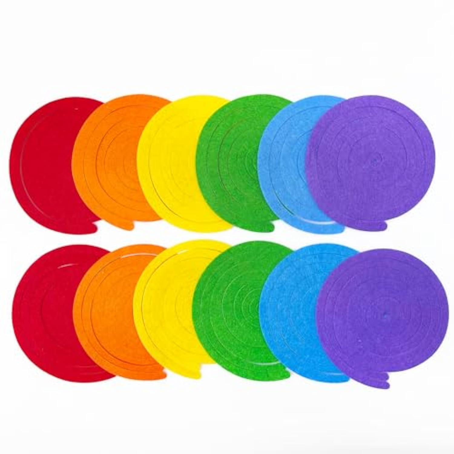 36-Pack Rainbow Swirl Ceiling Decorations – Colorful Felt Spirals for Birthday, Fiesta & More