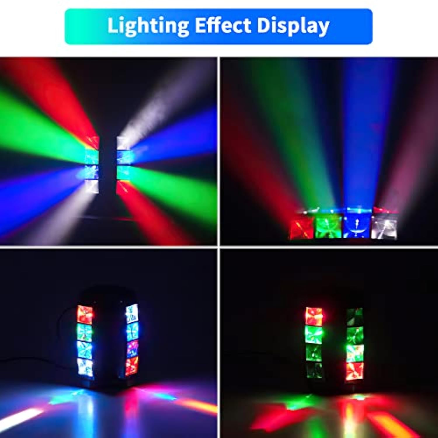 Spider Moving Head Light 8X10W Leds Beam Dj Lights Rgbw Sound Activated And Dmx-512 Control For Party Pub Festival Disco Show Wedding Event Stage Lighting - 2 Packs