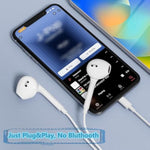 Wired Earphones For Iphone Earbuds With Lightning Connector Plug&Play Built-In Microphone & Remote Control Headsets Compatible With Iphone 14/13/12/11/Xr/Xs/X/8/Se/Pro/Pro Max Ear Buds Corded Headsets