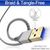 Usb A To Usb A Cable 10 Ft, Usb 3.0 Male To Male Cable,Braided Nylon High-Spee