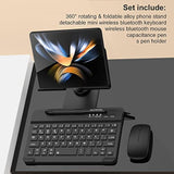 For Samsung Galaxy Z Fold 7/6/5/4/3/2, Set Include Mini Wireless Bluetooth Keyboard, Mouse, Comfortable & Adjustable Phone Stand, Capacitance Pen, S Pen Holder, Easy To Carry - Black