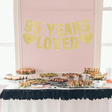 Pre-Strung 95Th Birthday Banner - Gold Glitter, Happy 95Th Birthday Party Decorations For Men, Funny 95 Year Old Anniversary Sign For Women