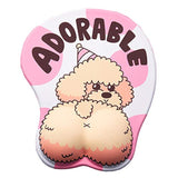 Puppy Dog 3D Mouse Pad Big Butt Pet Mouse Mat With Wrist Rest Poodle