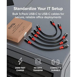 Usb C To Usb C Cable, Data Blocker Charge Only Cable 6In (Pack Of 5): 240W Safe Charging For Macbook Pro, Iphone 15/16, Ipad, Xps And More Usbc Devices (Usbc-Ccs5X)