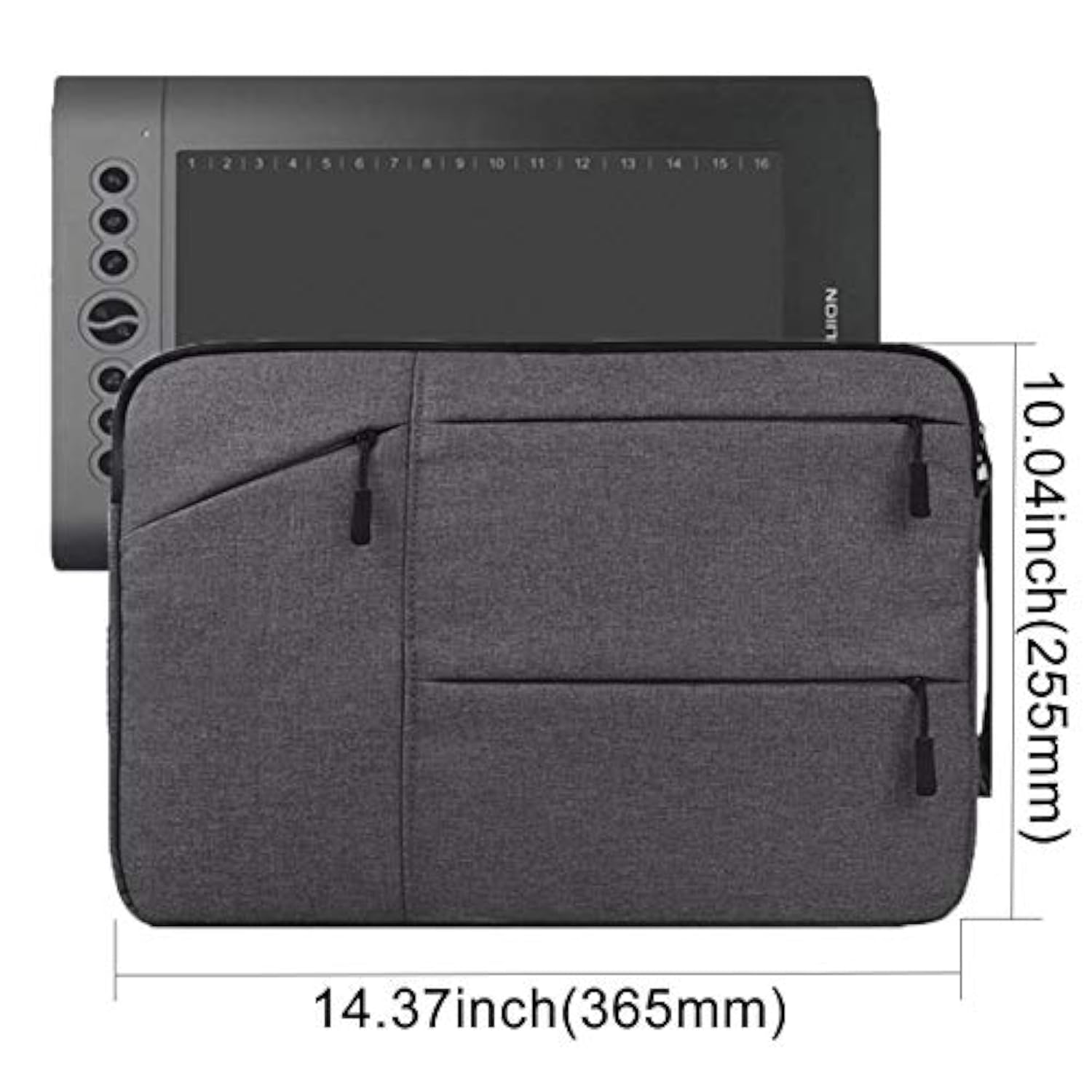 Drawing Tablet Case Carrying Bag With Artist Glove Graphics Tablet Sleeve Protective Bag For Huion H610 Pro, Hs610, Xp-Pen Deco 01, Star 06, Ugee M708 And Veikk A30, A50