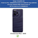 for Cricket Icon Plus 2026 Case with Screen Protector, ATT Verge 2 Dual Layer Case, Hybrid Protection, Hard PC Non-Slip Back & Soft Silicone Bumper,
