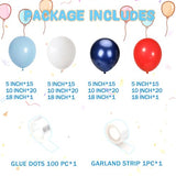 Airplane Balloon Garland Arch Kit 147pcs Navy Blue Red and Blue white Balloons for Time Flies Theme Birthday Baby Shower Superhero Boys Party Supplies