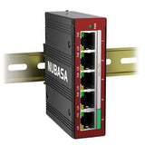 Industrial 5 Ports Poe Passthrough Switch | 1 X Poe++ Input, 4 × 802.3At Powered Outputs | Extends Ethernet Up To 656Ft(200M) | Outdoor & Indoor Friendly Poe Powered Switch | Ultra-Compact