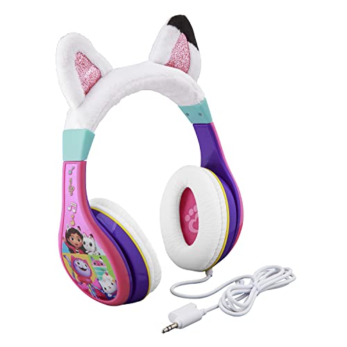 Gabbys Dollhouse Kids Headphones With 3.5Mm Jack, Wired Headphones With Adjustable Headband And Volume Control, Earphones For School, Home, Or Travel (Gabby)