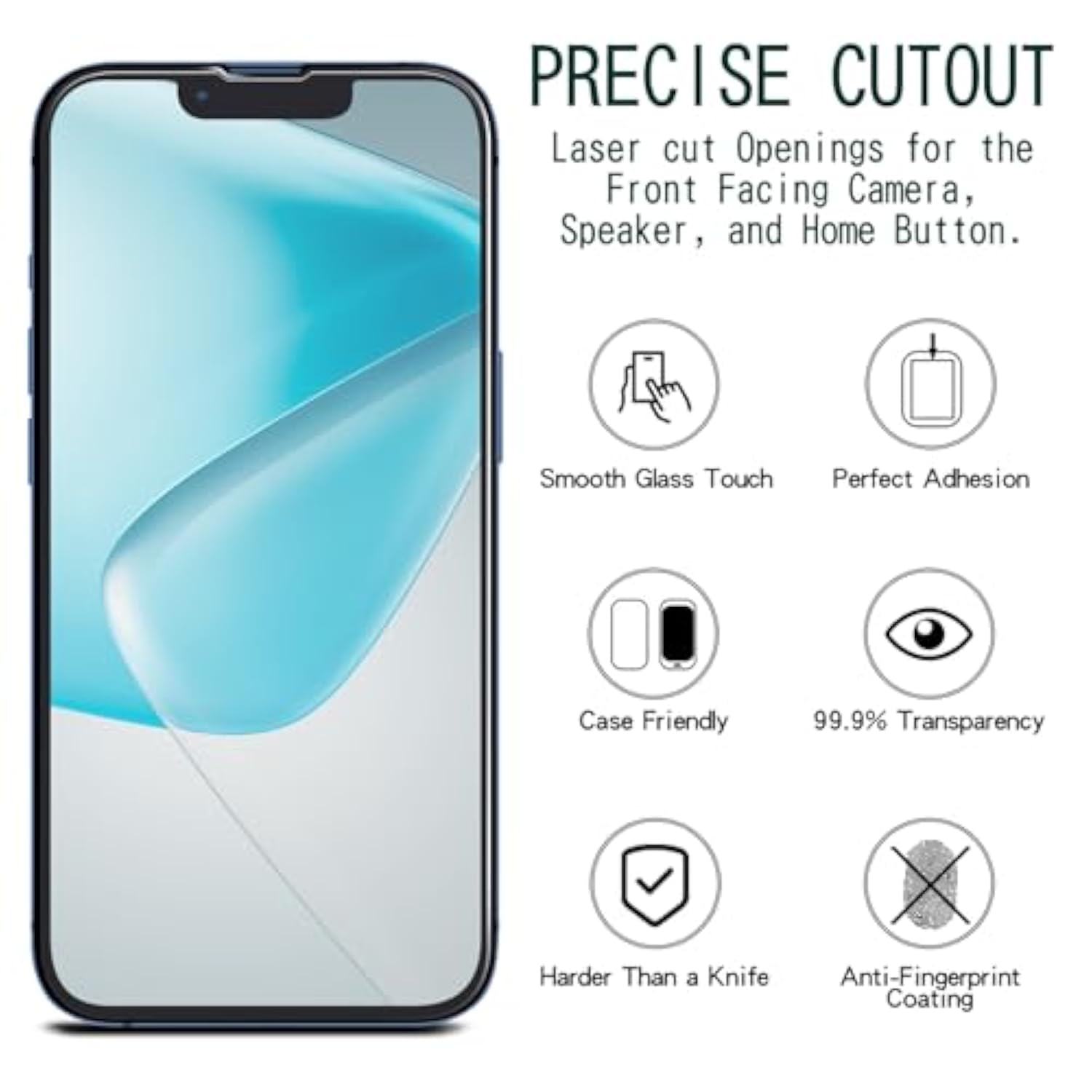 2 Pack Screen Protector Designed For Iphone 13, Iphone 13 Pro 6.1-Inch Tempered Glass Flim, Anti-Scratch, Bubble Free, Case Friendly