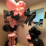 Pink And Black Balloon Arch Kit,120Pcs Retro Dirty Pink Maca Pink Black Clear Balloons Garland Different Sizes For Girls Women Birthday Wedding Baby Bridal Shower Party Decorations