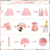 70pcs Bachelorette Party Kit with Rose Gold Banner, Balloons, Sash & Props