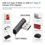Cablecc USB-C Type C Female 90 Degree Left Angled Low Profile to USB 3.0 A Mal