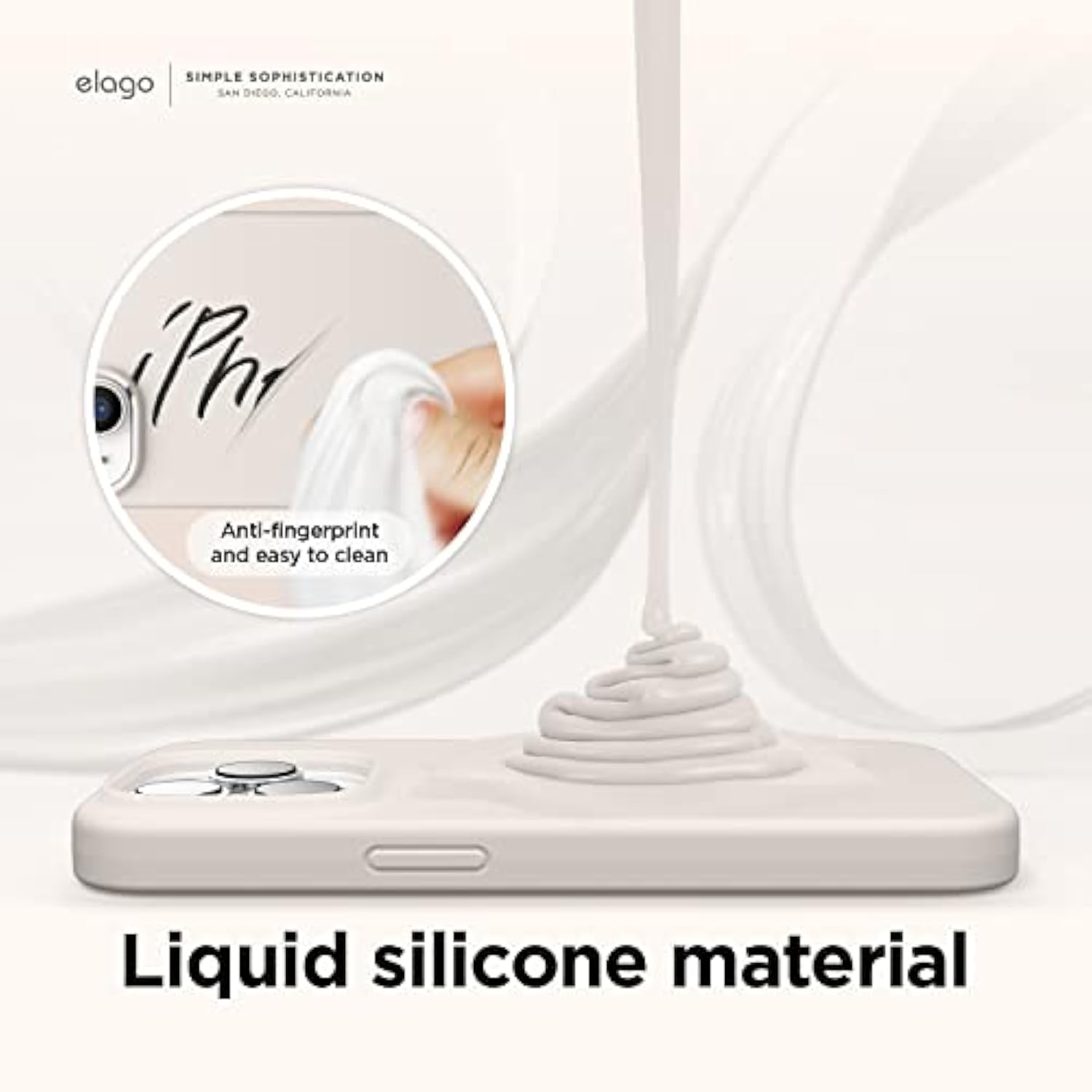 elago Compatible with iPhone 14 Plus Case, Liquid Silicone Case, Full Body Protective Cover, Shockproof, Slim Design, Anti-Scratch Soft Microfiber Lining, 6.7 inch (Stone)