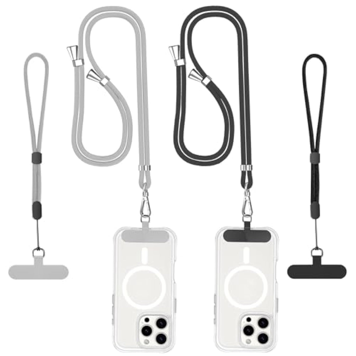 2 Pack Adjustable Phone Lanyard Crossbody with Wrist Straps and Tether Pads