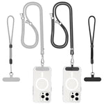Phone Lanyard Crossbody, 2 Pack Adjustable Double Buckle Nylon Neck Cell Phone Lanyards, 2X Wrist Phone Straps And 2 Pack Phone Tether Pads Compatible With Iphone & Most Mobile Phones