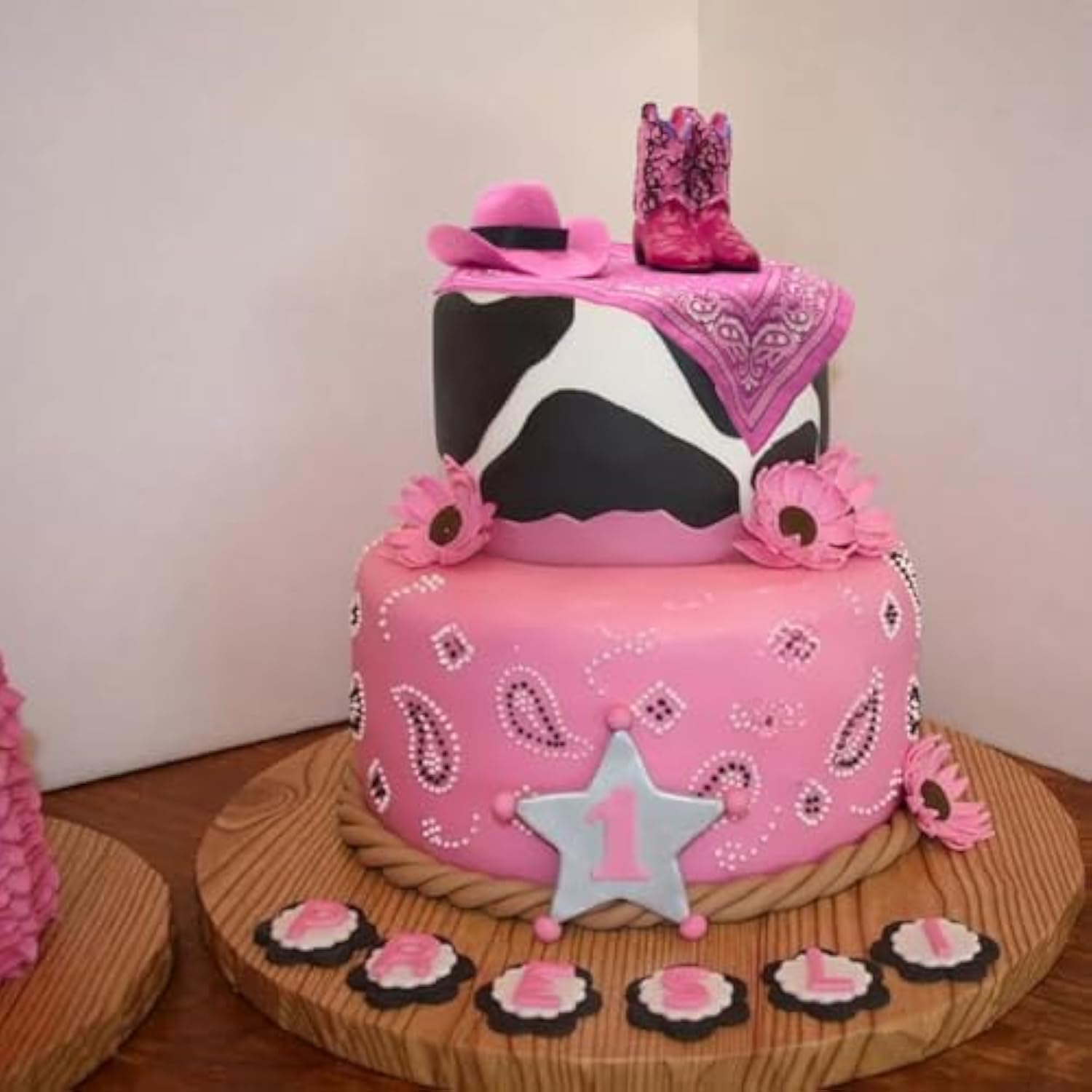 Cowgirl Cake Topper First Rodeo Birthday Cupcake Decorations Girl Mini Pink Cowgirl Hat And Boot For Western Disco Baby Shower Vaquero Themed Party Favors Supplies