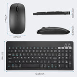 Bluetooth Keyboard And Mouse Combo Rechargeable Portable Wireless Keyboard Mouse Set For Apple Ipad Iphone Ios 13 And Above Samsung Tablet Phone Smartphone Android Windows (Black)