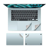 4 In 1 Ultra Thin 3M Vinyl Full Size Laptop Skin Cover Palm Rest Protector Sticker For 2025 Macbook Air 15 Inch M4 (Model: A3241) And 2023/2024+ Macbook Air 15" M2 M3 (Model: A2941/ A3114) - Blue