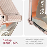 Miimall Hinge Cover for Rugged Case Motorola Razr 2025, [Built-in Camera and Screen Protector][Non-Slip Stylish Texture] Drop-Proof Non-Fingerprint Lightweight Cases for Motorola Razr 60 Bumper, Gold