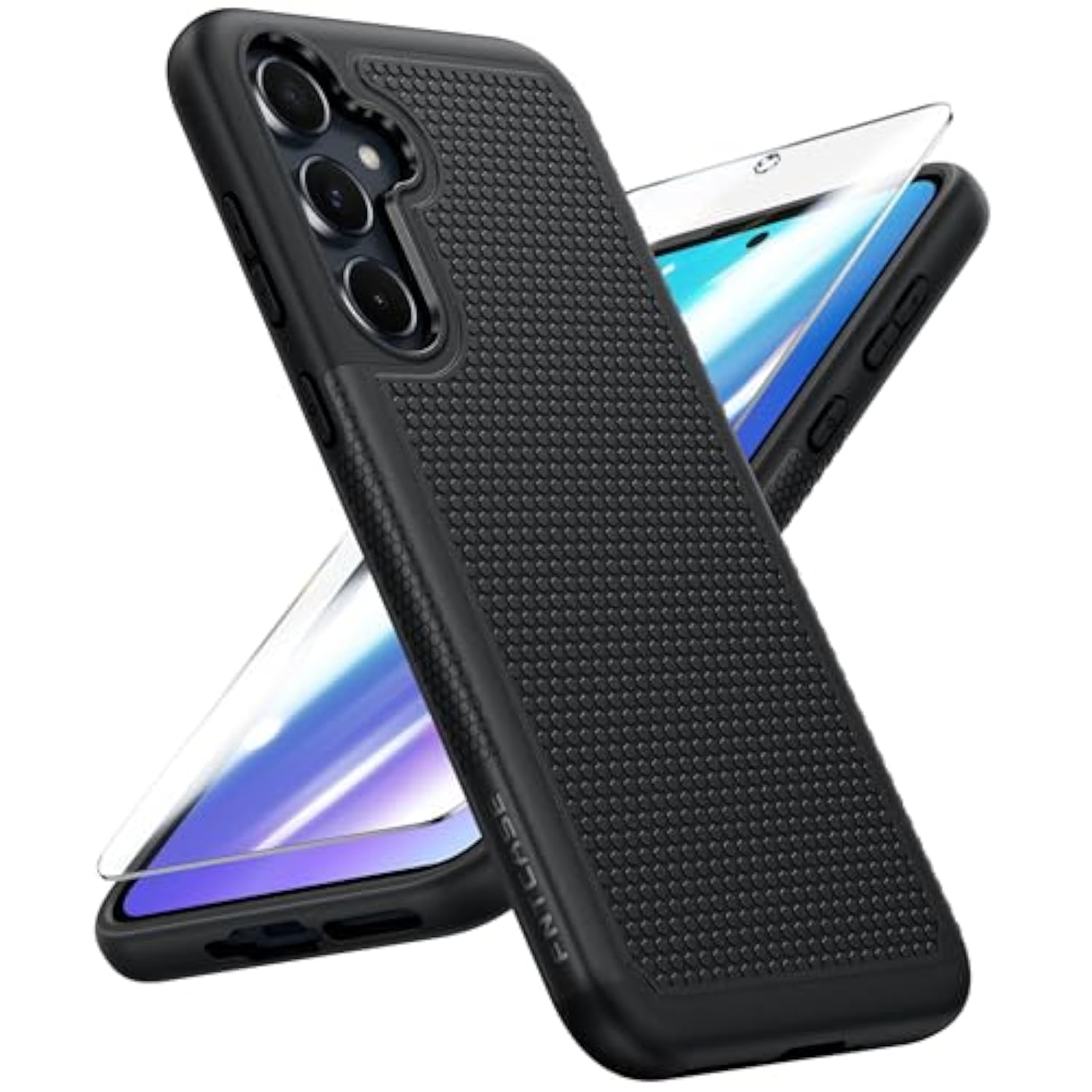 For Samsung Galaxy A35-5G Case: Dual Layer Protective Heavy Duty Cell Phone Cover Shockproof Rugged With Non Slip Textured Back - Protection Bumper Tough - 2024, 6.6 Inch Black