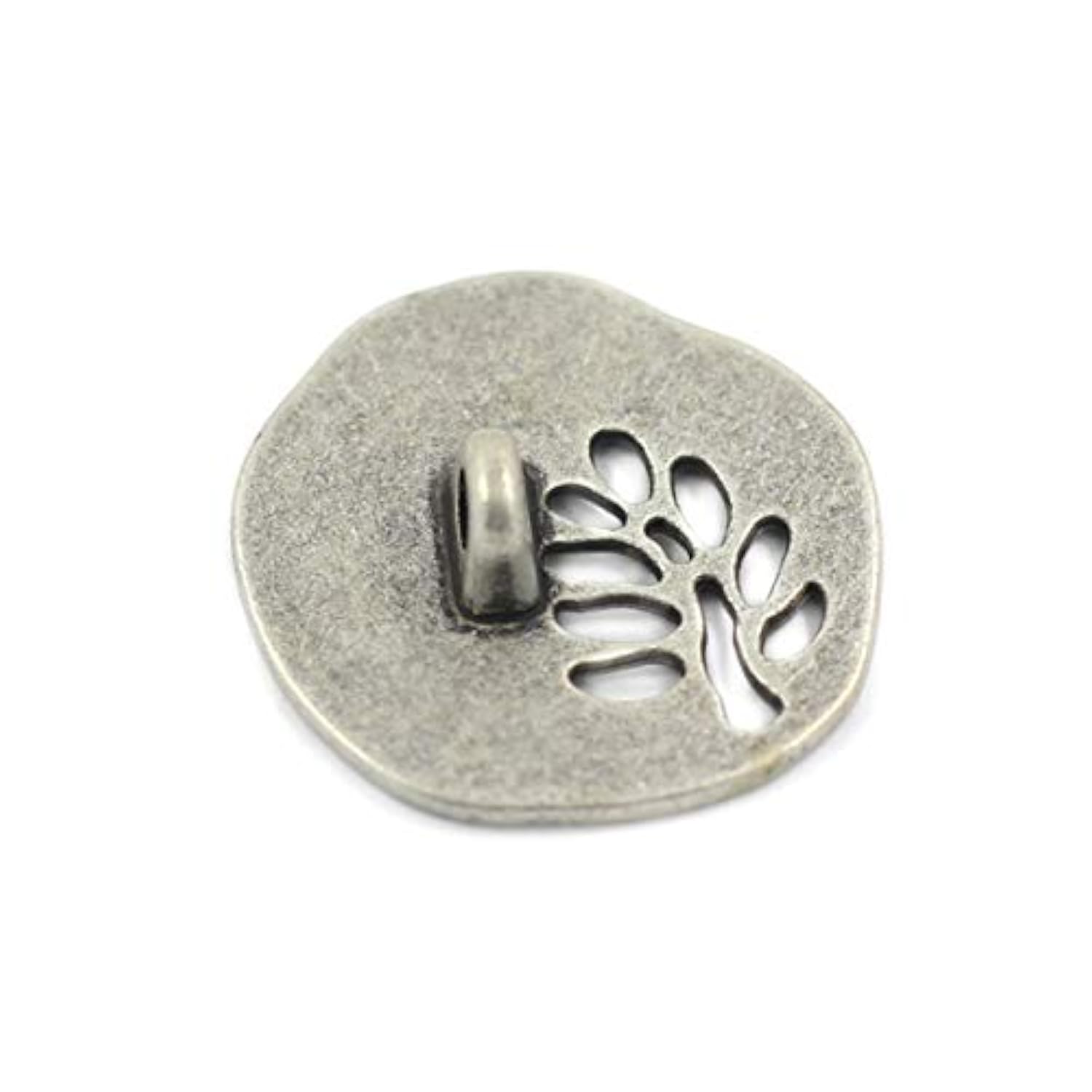 12 Pieces Through The Tree Metal Shank Buttons. 23Mm (7/8 Inch) (Green