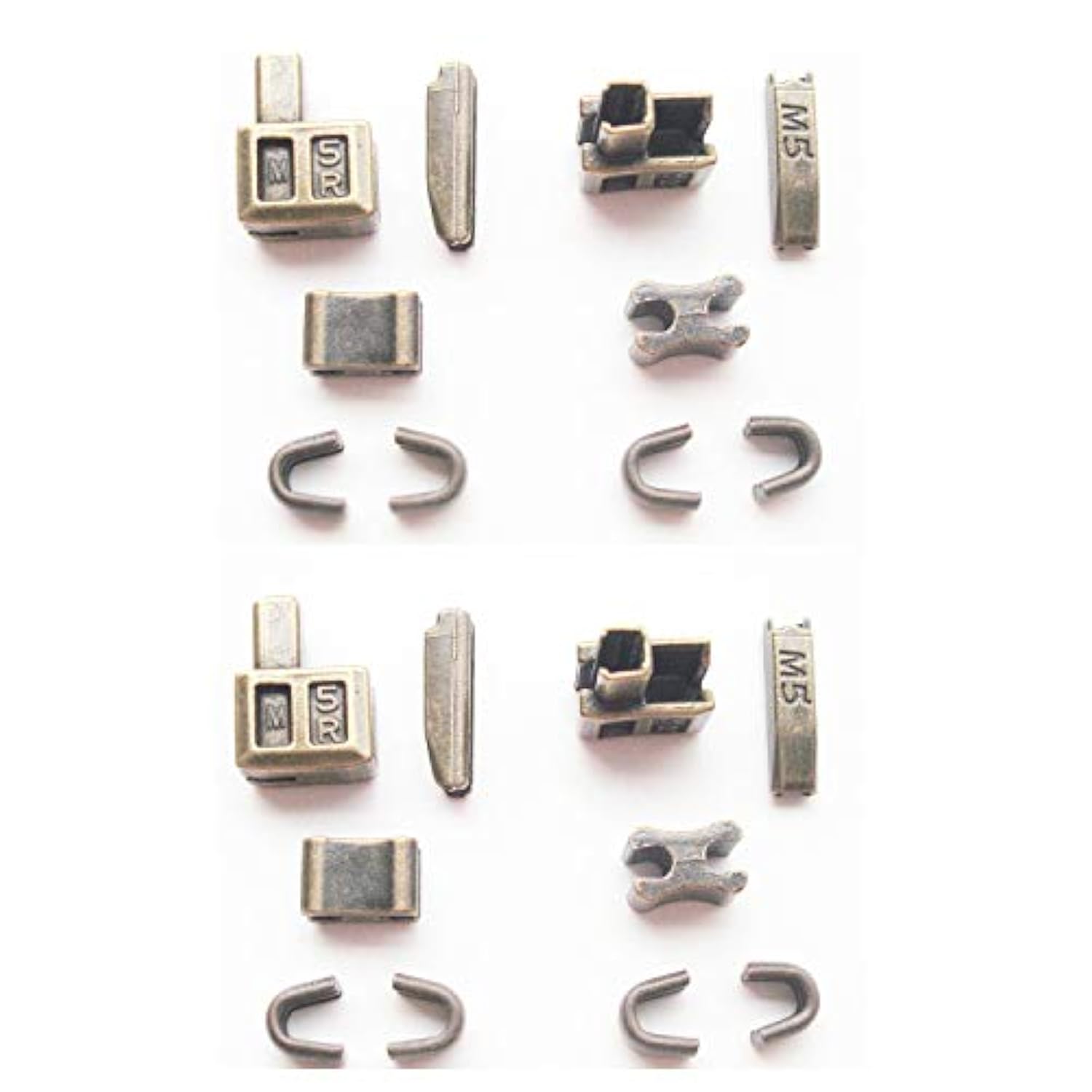 20 Pcs #5 Metal Zipper Retainer Insertion Pin Zipper Box Head Retainer