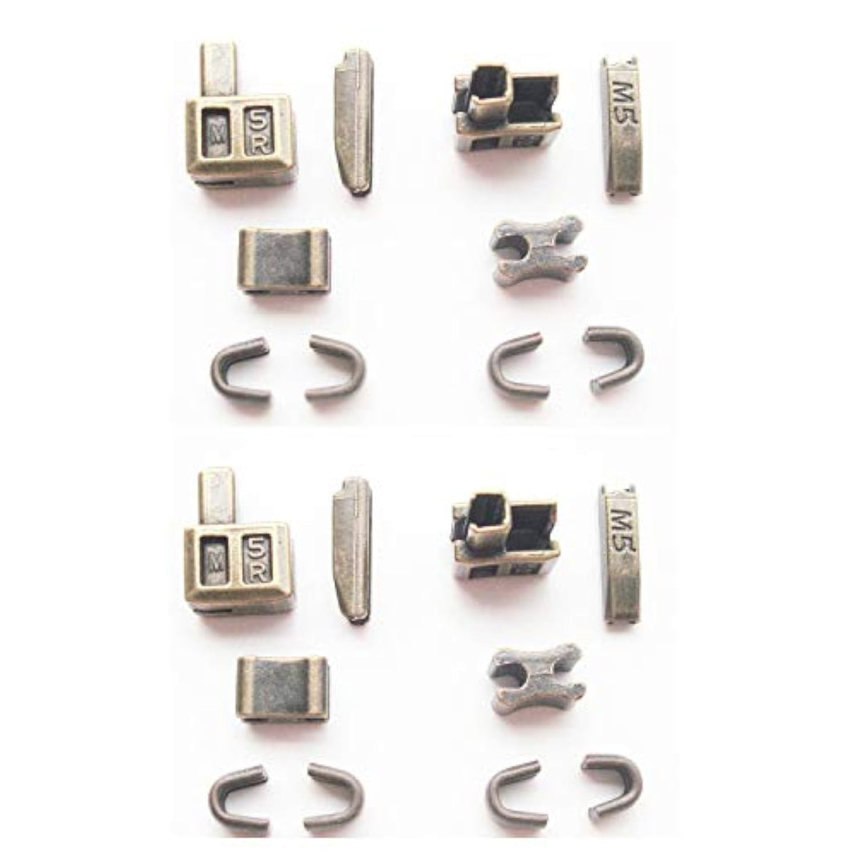 20 Pcs #5 Metal Zipper Retainer Insertion Pin Zipper Box Head Retainer