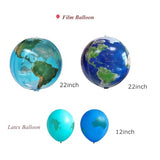 24Pcs Earth Balloon 22inch 4D Earth Globe Balloons Jumbo World Map Foil Balloons, Blue Green World Latex Planet Round Sphere Balloon for Earth Day Travel Birthday Party Decorations Supplies