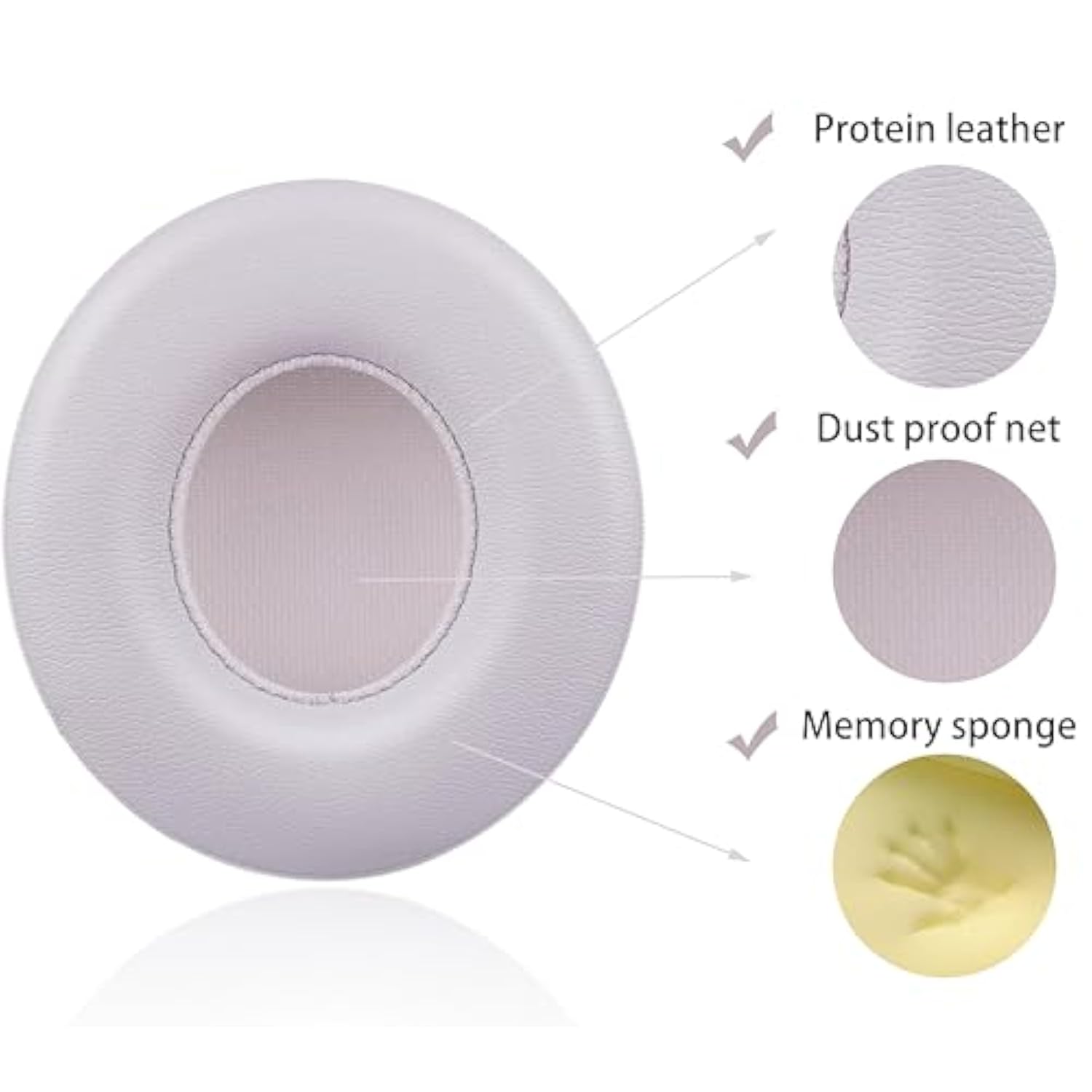 Replacement Ear Pads Compatible With Beats Solo 4 Wireless On-Ear Headphones, Replacement Ear Pads Made Of Protein Leather And Memory Foam (Pink)
