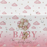 Pink Bear Baby Shower Tablecloth Decorations - Disposable Bear We Can Bearly Wait Baby Shower Decorations Table Cover Party Supplies For Girl- 3 Pack (54In X 108In)
