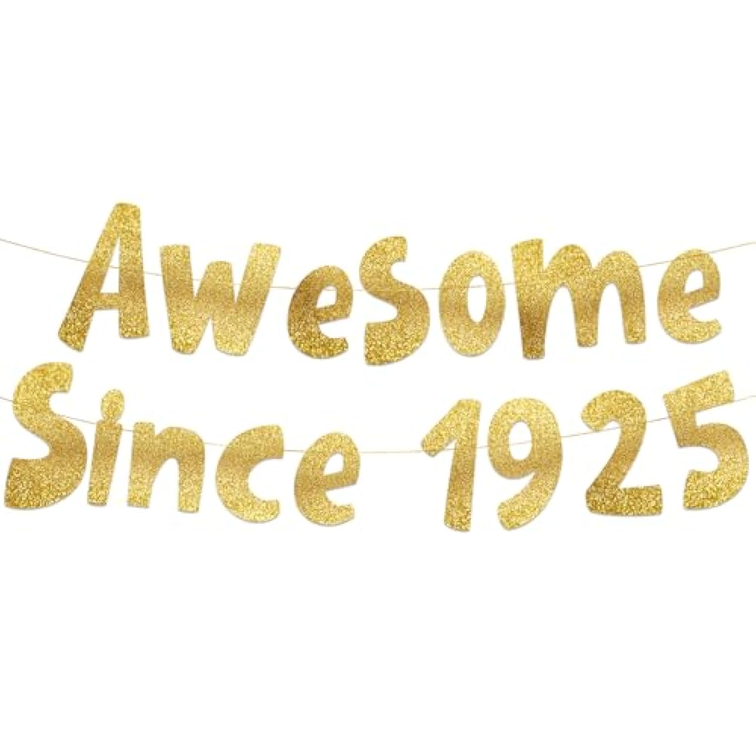 Awesome Since 1925 Gold Glitter Banner - 100Th Birthday Party Decorations