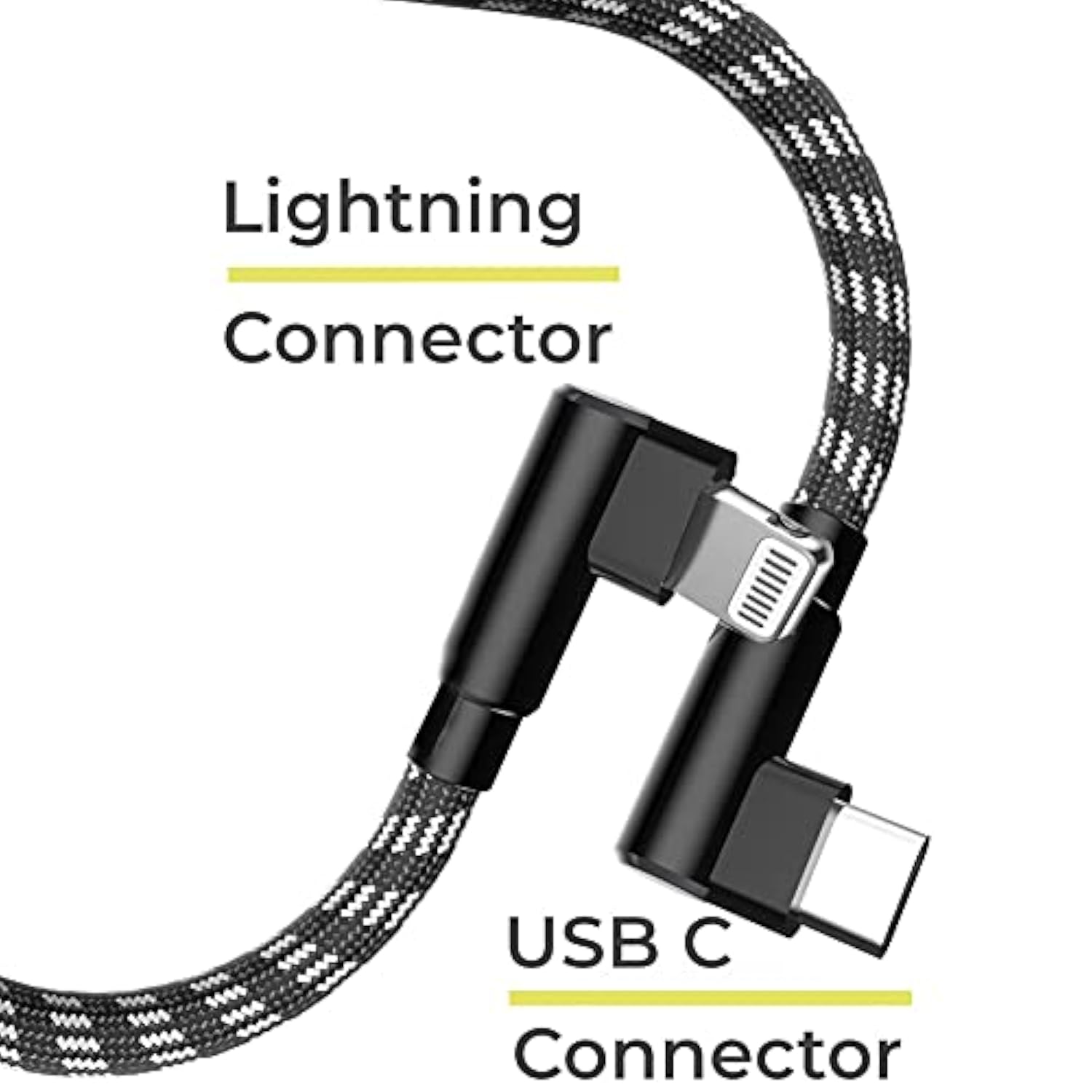 10Ft Apple Mfi Certified Lightning To Usb C Cable 90° Right Angle Fast Charger Cord Compatible With Iphone 14, 13, 12 Pro Max, Iphone Se, 11 Pro Max, Iphone Xs Max, Iphone Xr X Xs, Iphone 8 7 6 5