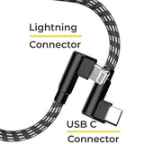 10Ft Apple Mfi Certified Lightning To Usb C Cable 90° Right Angle Fast Charger Cord Compatible With Iphone 14, 13, 12 Pro Max, Iphone Se, 11 Pro Max, Iphone Xs Max, Iphone Xr X Xs, Iphone 8 7 6 5