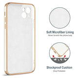 For Iphone 13 Mini Case With Ring Stand [360°Rotatable Ring Holder Magnetic Kickstand] [Support Car Mount] Plated Rose Gold Edge Soft Tpu Luxury Protective Phone Case Cover, White