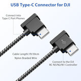 Usb C To Usb C Cable 1Ft For Dji Mavic 3 4 Pro Mini 4K 2 3 Pro Air 3 2 2S Remote Controller,30Cm Nylon Braided Rc-N1/N2/N3 Drone Controller Cable Connect For Iphone 16 17 Samsung S25 S24 Otg Data Cord