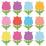 45 Pcs Spring Tulip Flower Cutouts Cut-Outs Colorful Floral Cardboard Paper Cutting With 100 Pcs Glue Points For Diy Crafts Party Classroom Bulletin Board