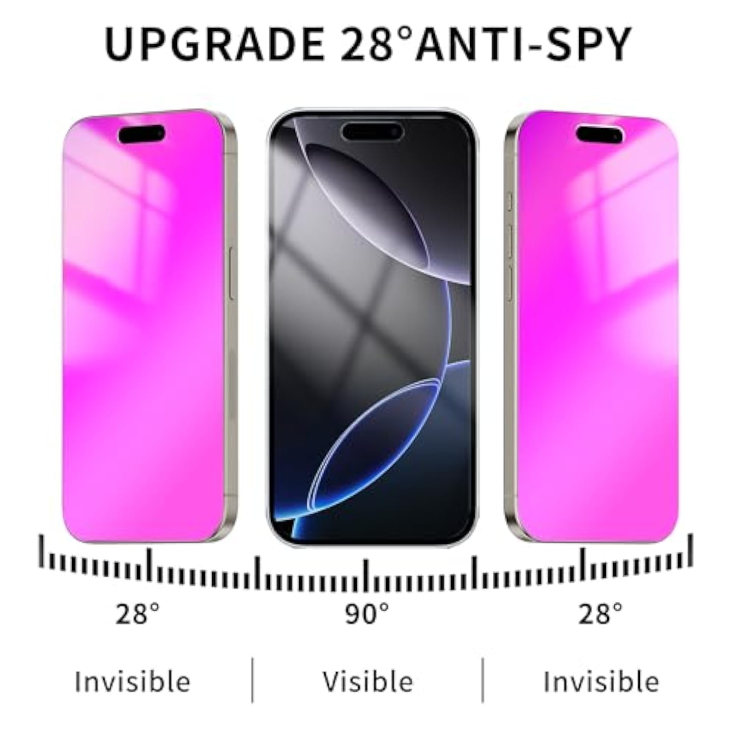 2-Pack iPhone 16 Pro Max 6.9 Inch Privacy Tempered Glass Screen Protector