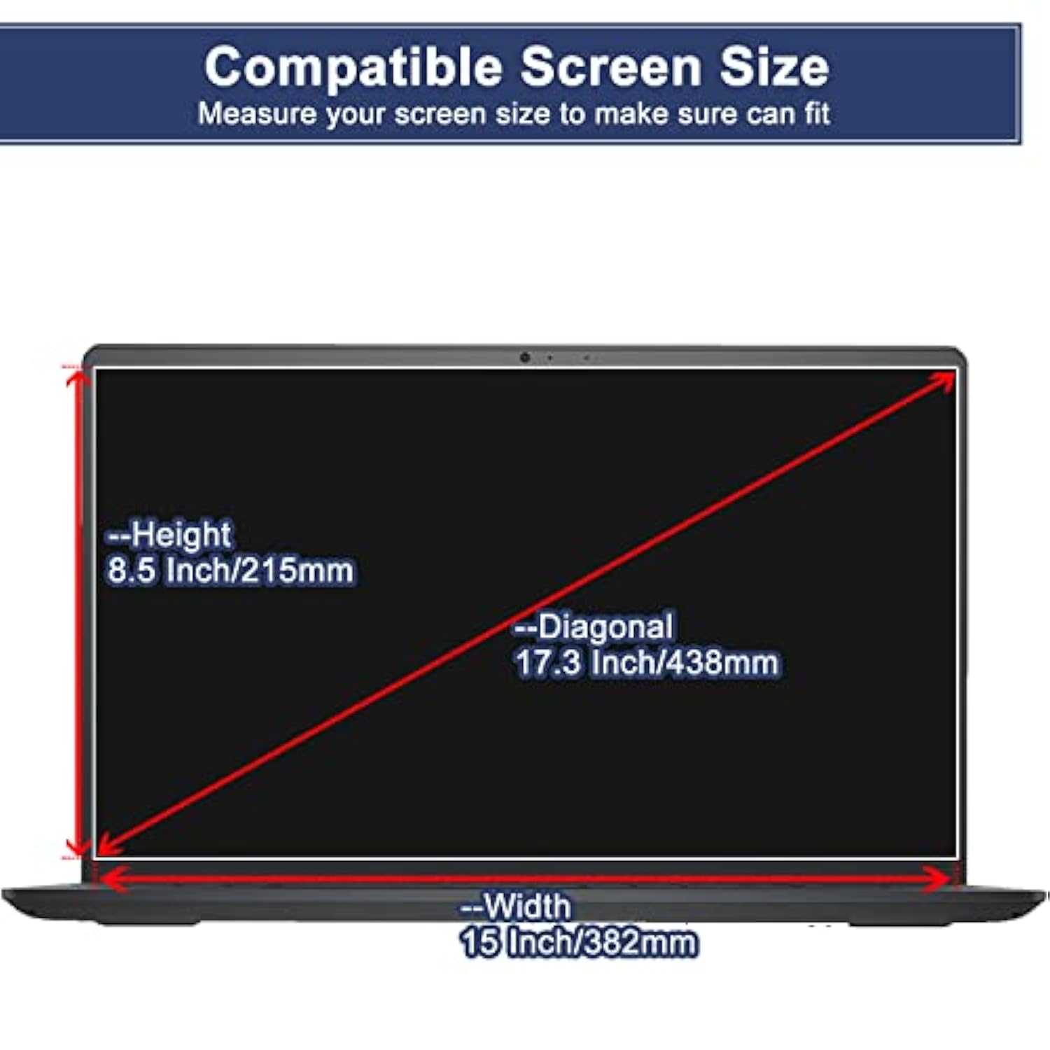 2PCS 17.3 Inch Laptop Screen Protector (382x215mm)