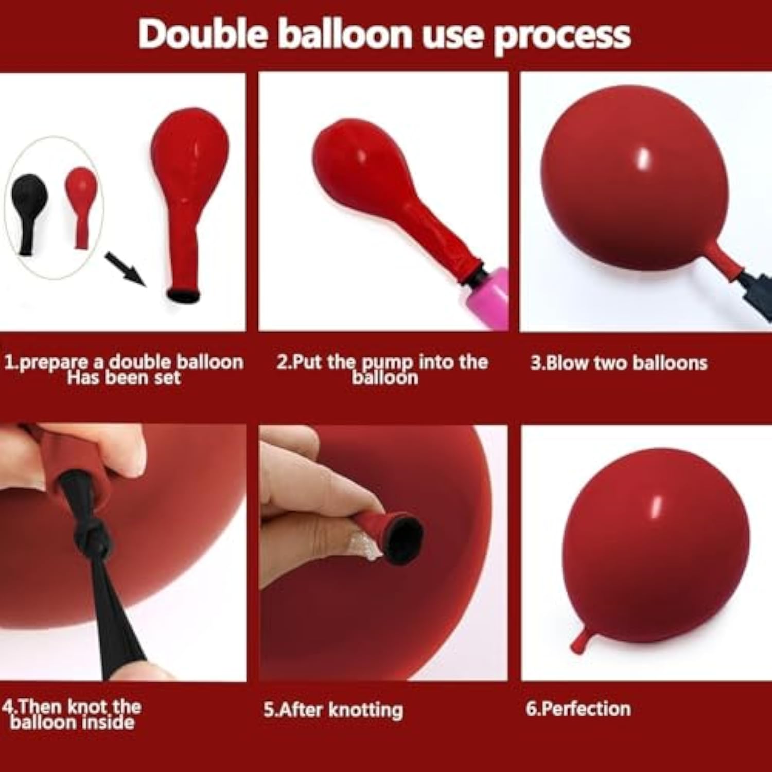 Black & Burgundy Double-Stuffed Balloon Garland Kit for Gothic, Halloween and Vampire Parties