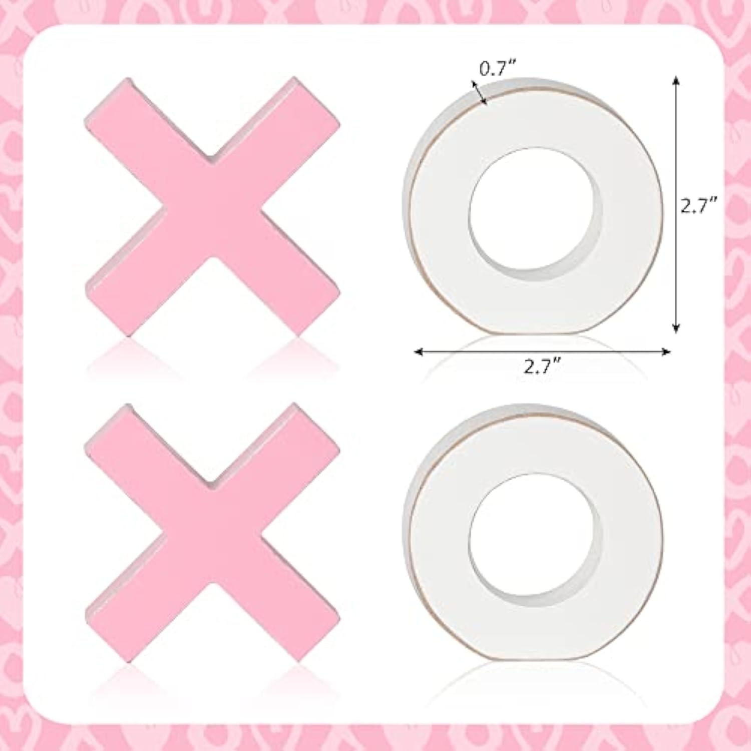 Xoxo Valentine'S Day Decor Valentines Decorations Wooden Sign Tiered Tray Decor Romantic Table Centerpiece Tabletop Wood Décor For Home Wedding Party
