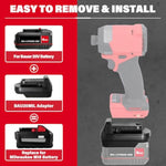 Adapter For Bauer 20V Li-Ion Battery Convert To For Milwaukee M18 Battery, Use For Milwaukee M18 18V Battery Cordless Power Tools (Adapter Only)