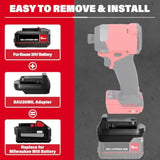 Adapter For Bauer 20V Li-Ion Battery Convert To For Milwaukee M18 Battery, Use For Milwaukee M18 18V Battery Cordless Power Tools (Adapter Only)
