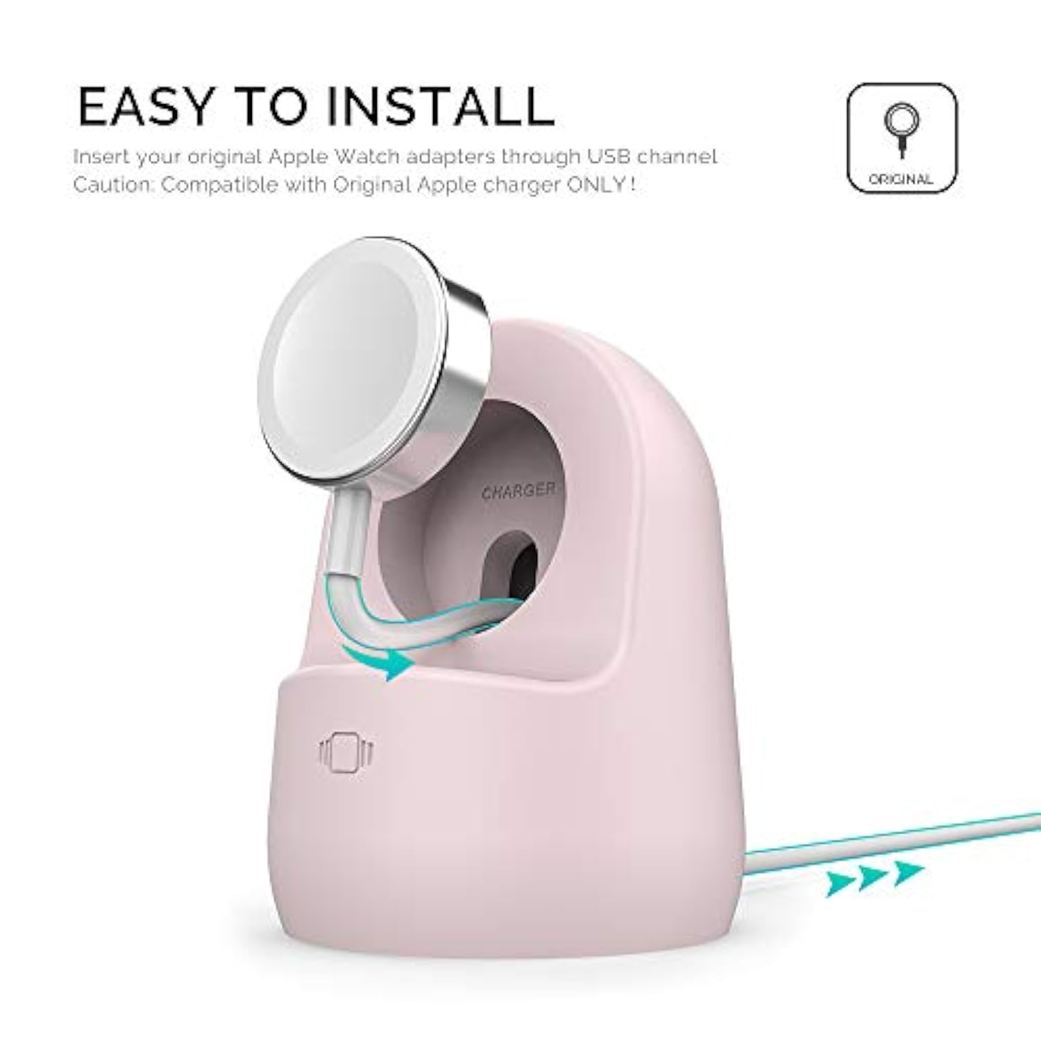 Iwatch Stand Silicone Charging Dock Holder For Apple Watch Ultra 2, Ultra, Se2, Series Se, 7 6 5 4 3 2 1 (45/44/42/41/40/38Mm), (Pink)