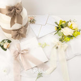 Ivory Champagne Silk Satin Ribbon 1.5 Inch X 30 Yard Handmade Frayed Chiffon Ribbon For Gift Wrapping Wedding Invitations Bridal Bouquets Home Decor