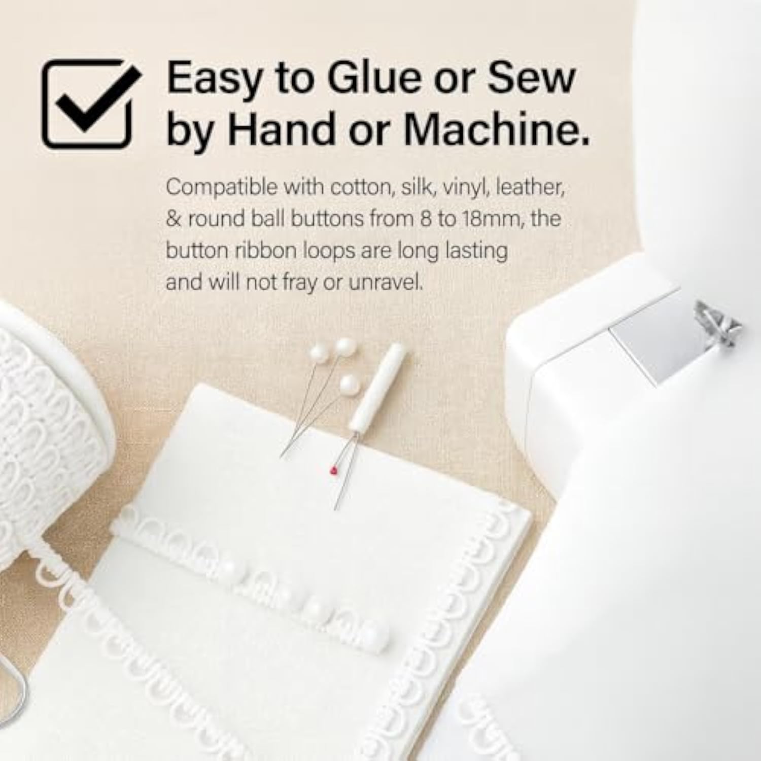 White Braid Trim With Elastic Button Loops - Button Elastic Loop For S