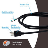 16AWG 6ft 3-Prong Power Cord Pigtail NEMA 5-15P 120V 13A 1625W Heavy Duty