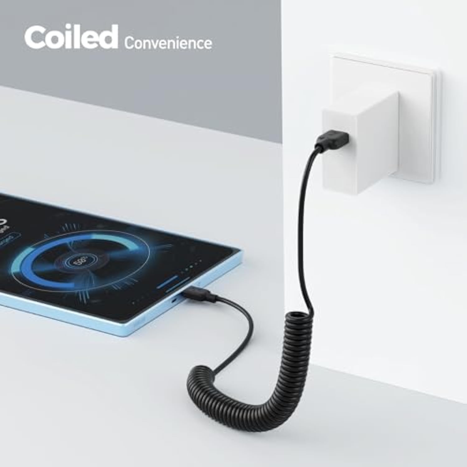 Cable Matters 2-Pack Coiled Micro USB Cable (Coiled Micro USB to USB 2.0) 2-4 Feet