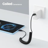 Cable Matters 2-Pack Coiled Micro USB Cable (Coiled Micro USB to USB 2.0) 2-4 Feet