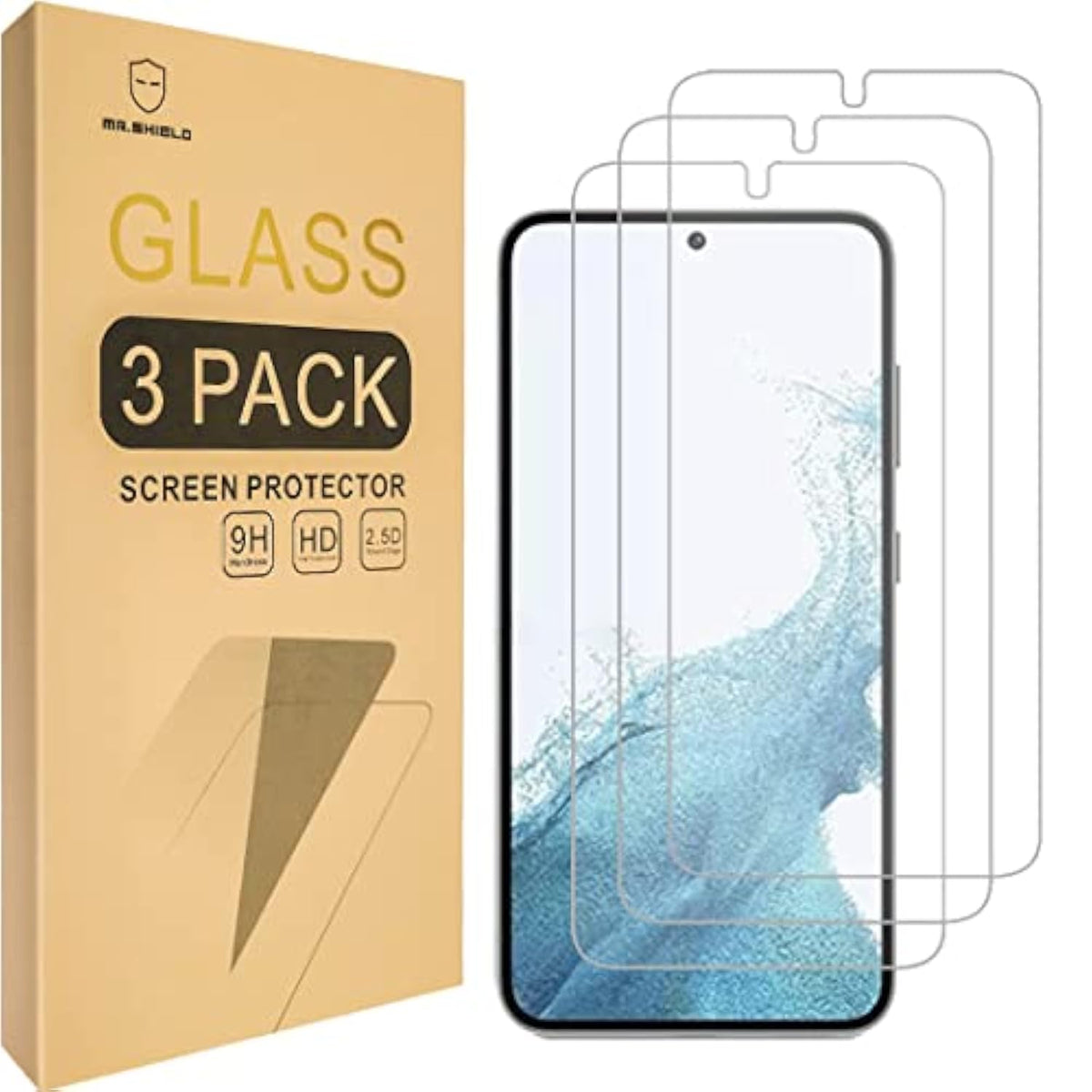 [3-Pack Designed For Samsung Galaxy S23+ 5G / Galaxy S23 Plus 5G [Fingerprint Unlock Compatible] [Tempered Glass] [Japan Glass With 9H Hardness] Screen Protector